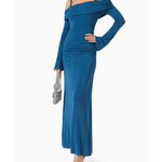 Rosa Draped Maxi Dress In Navy - Endless - UAE Rental and Resale for Women's Fashion