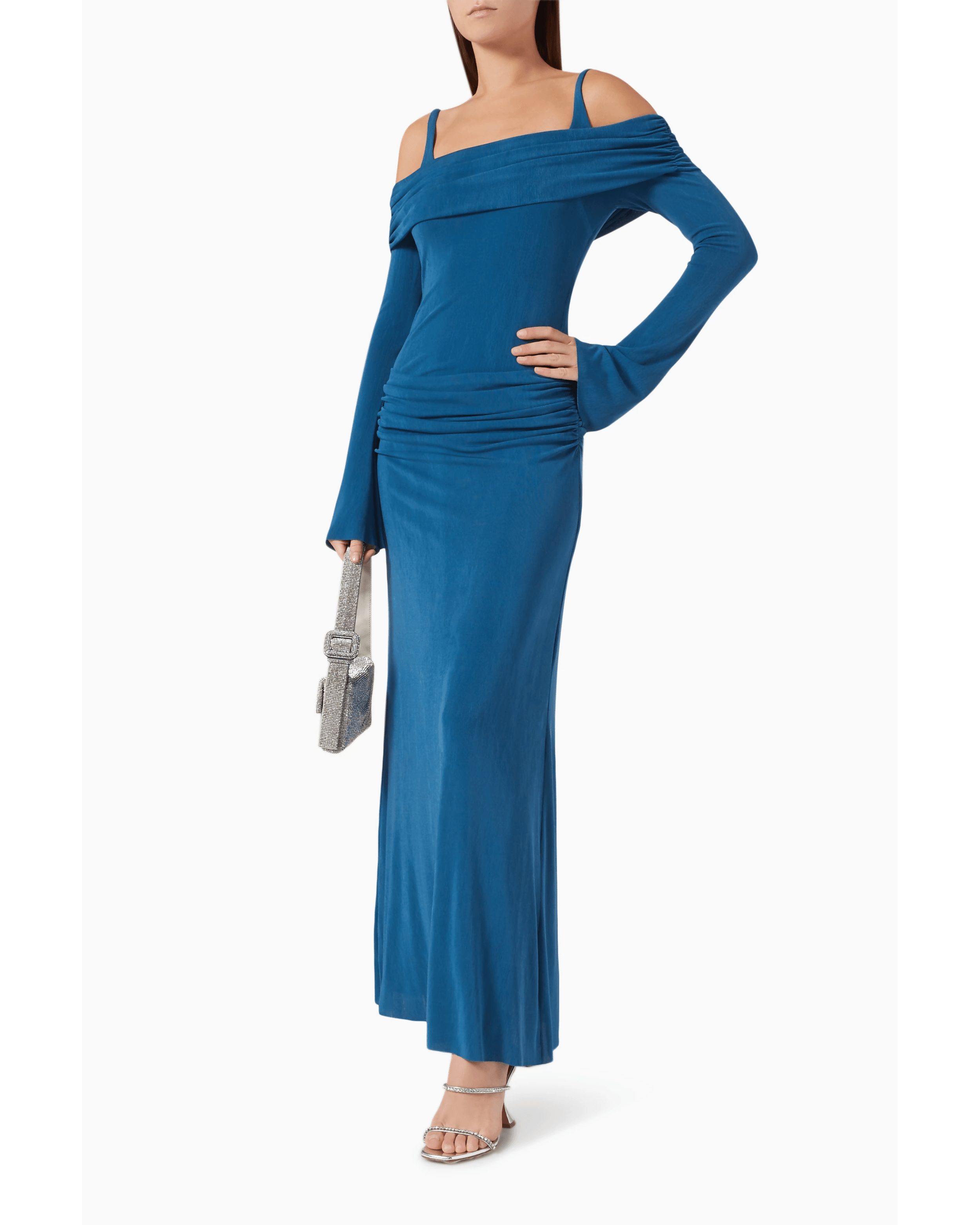 Rosa Draped Maxi Dress In Navy - Endless - UAE Rental and Resale for Women's Fashion