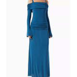 Rosa Draped Maxi Dress In Navy - Endless - UAE Rental and Resale for Women's Fashion