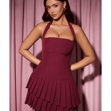 Rosaria Asymmetric Layered Halterneck Mini Dress - Endless - UAE Rental and Resale for Women's Fashion