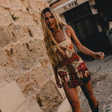 Santa Maria Printed Mini Dress