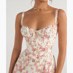 Rose Print Bustier Sundress - Endless - UAE Rental and Resale for Women's Fashion