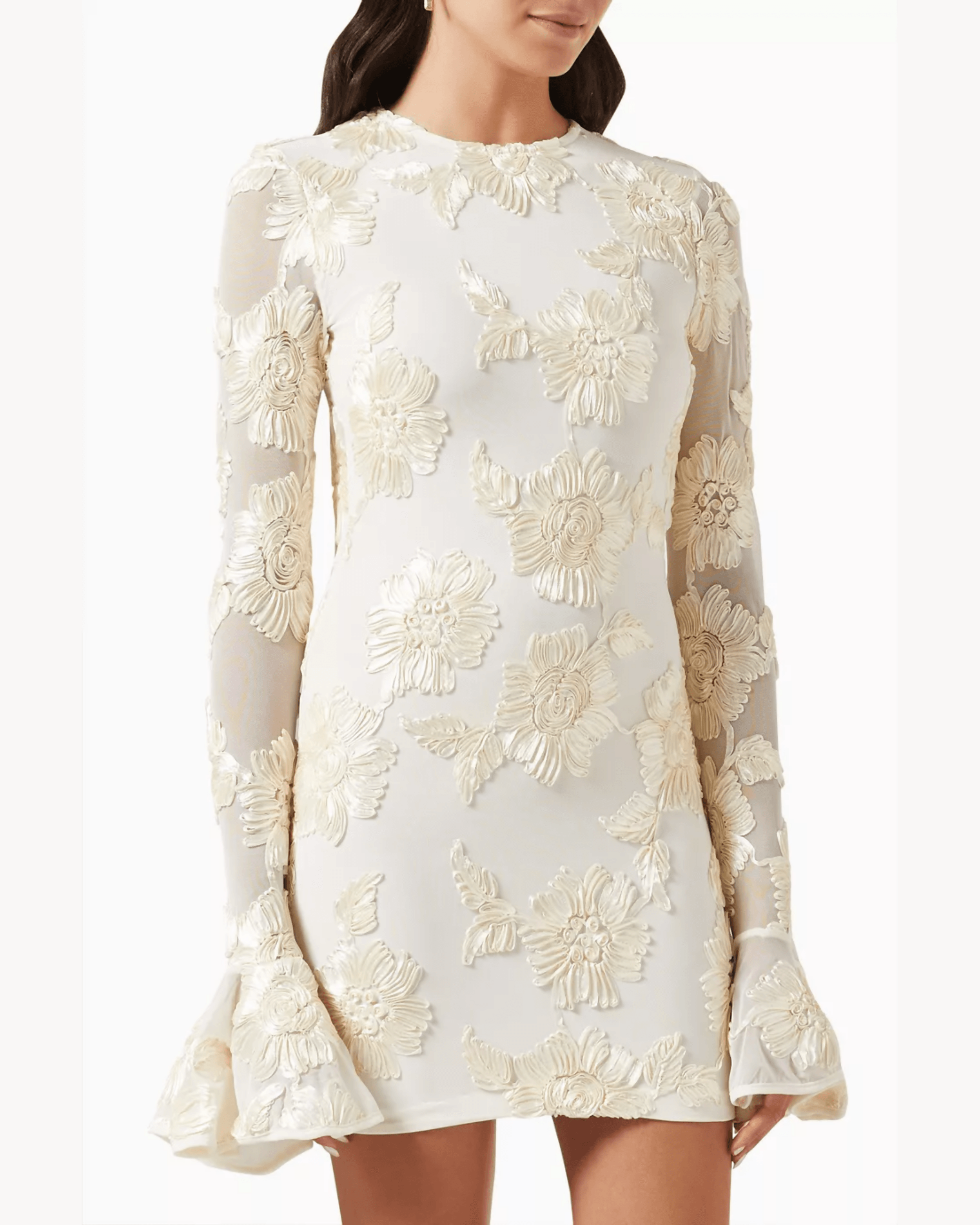 Rosita 3D Floral-embroidered Mini Dress - Endless - UAE Rental and Resale for Women's Fashion