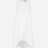 White sleeveless linen A-line dress with round neckline and relaxed fit — Magic Linen | Endless UAE