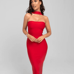 Ruby Red Festivity Maxi Dress - Endless - UAE Rental and Resale for Women's Fashion