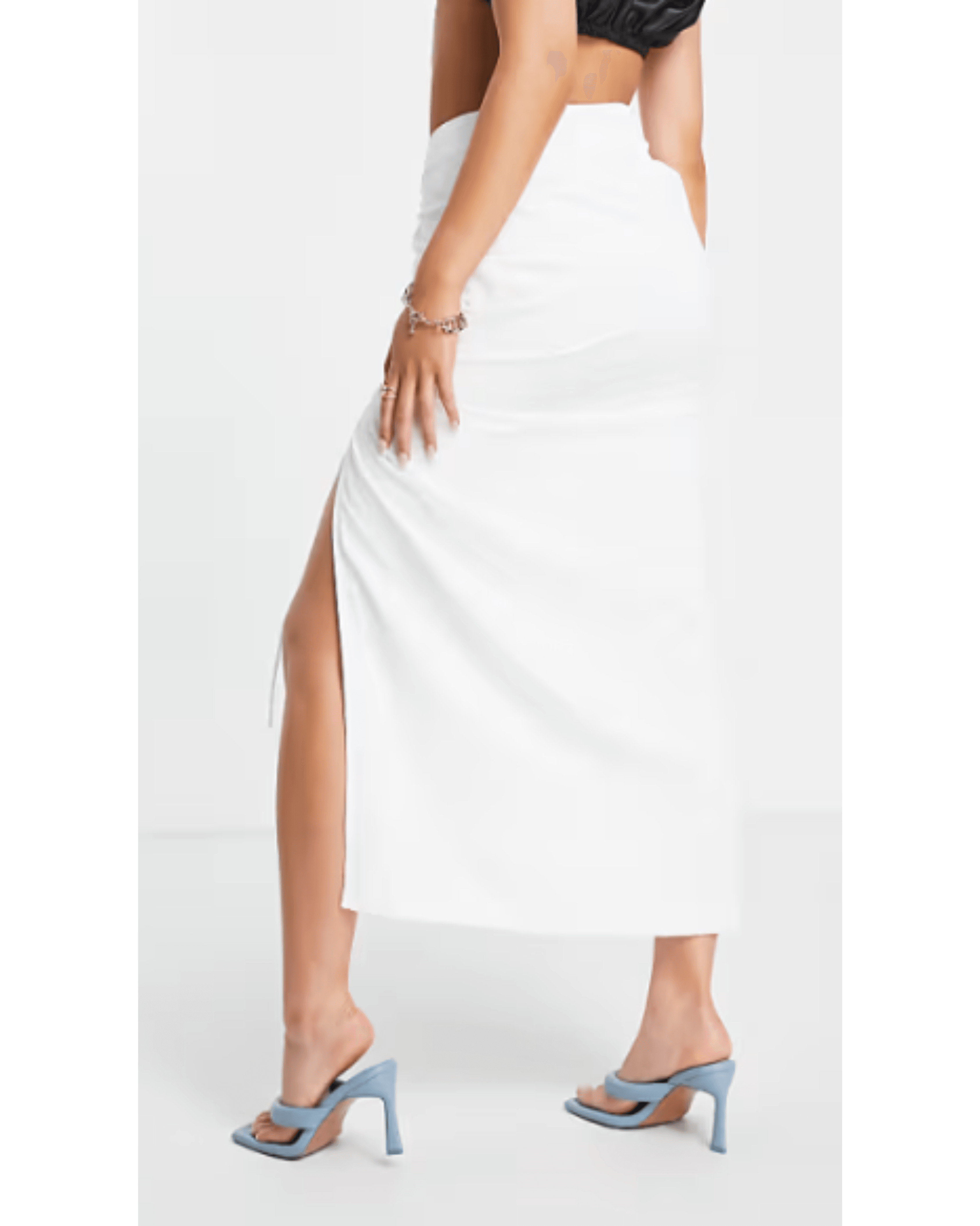 Ruched Drawstring Slip Midi Skirt - Endless - UAE Rental and Resale for Women's Fashion