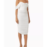 Ruched Off-shoulder Midi Dress - Endless - UAE Rental and Resale for Women's Fashion