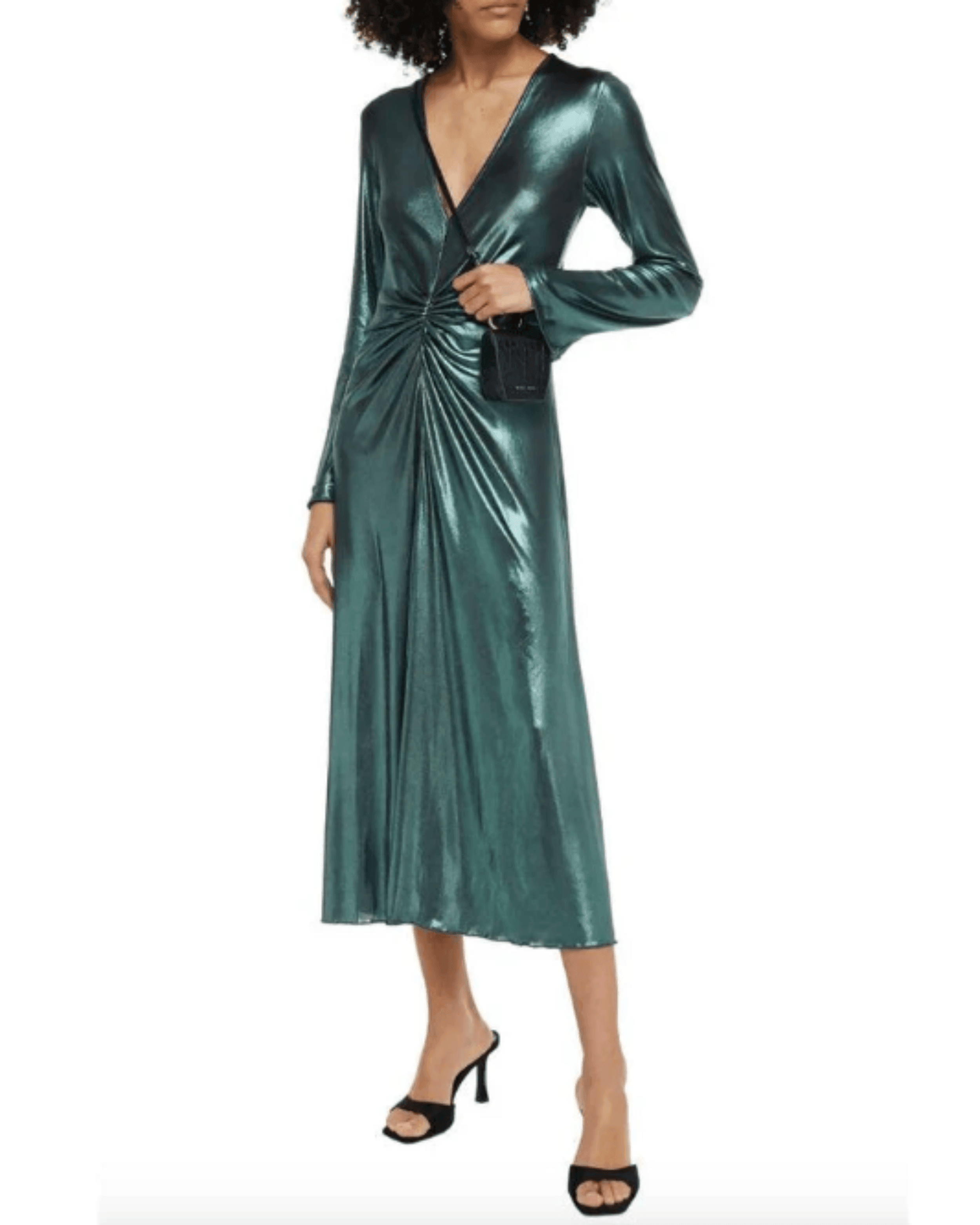 Ruched stretch-lame midi dress - Endless - UAE Rental and Resale for Women's Fashion