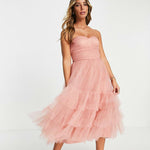 Ruched Tiered Midaxi Dress in Blush - Endless - UAE Rental and Resale for Women's Fashion
