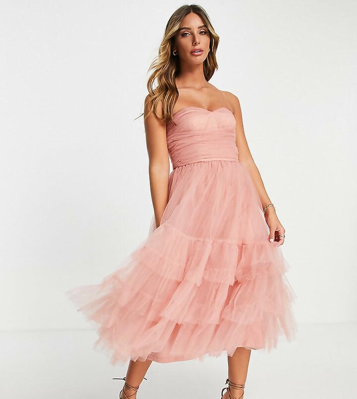 Ruched Tiered Midaxi Dress in Blush - Endless - UAE Rental and Resale for Women's Fashion