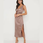 Sadie Recycled Satin Split Dress - Endless - UAE Rental and Resale for Women's Fashion
