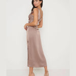 Sadie Recycled Satin Split Dress - Endless - UAE Rental and Resale for Women's Fashion