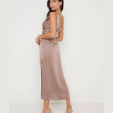 Sadie Recycled Satin Split Dress - Endless - UAE Rental and Resale for Women's Fashion