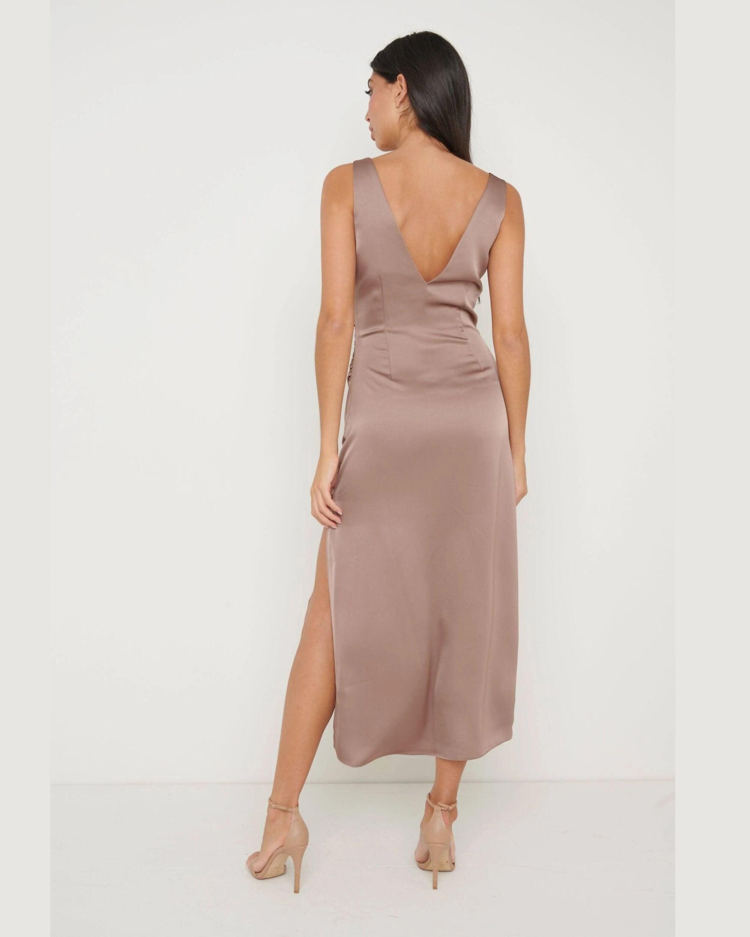 Sadie Recycled Satin Split Dress - Endless - UAE Rental and Resale for Women's Fashion