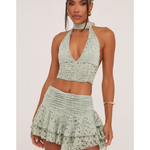 Sage Green Lace Co-ord Set - Endless - UAE Rental and Resale for Women's Fashion