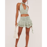 Sage Green Lace Co-ord Set - Endless - UAE Rental and Resale for Women's Fashion
