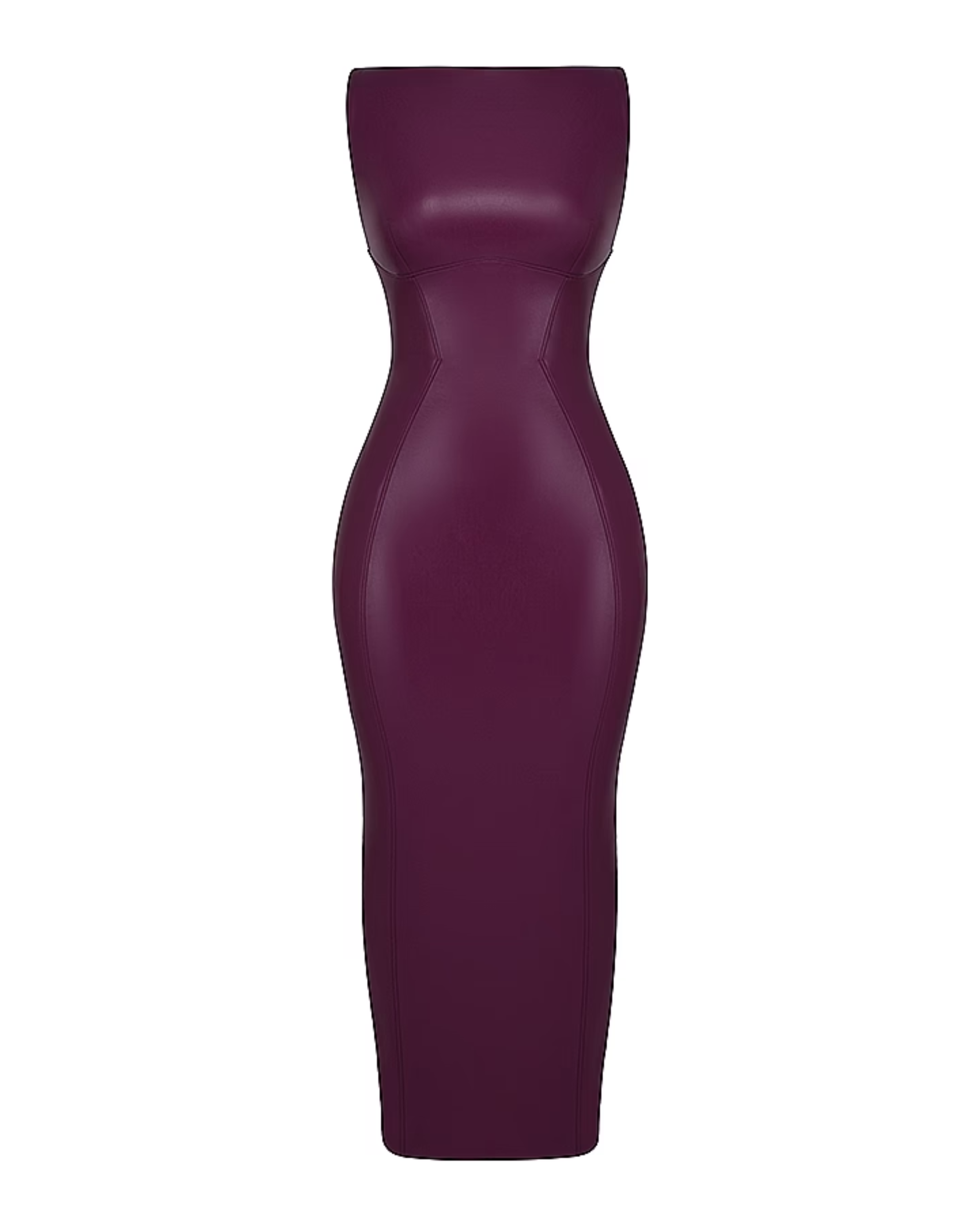 Sahara Merlot Vegan Leather Maxi Dress - Endless - UAE Rental and Resale for Women's Fashion