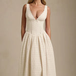 Saidey Broderie Anglaise Bow-Detail A-Line Midaxi Dress - Endless - UAE Rental and Resale for Women's Fashion
