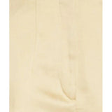 Natural Pleated Satin Wide-leg Trousers