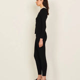 Black ribbed cardigan with crochet collar and long sleeves — Sandro | Endless UAE