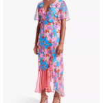 Saskia Floral & Stripe Ruffle Hem Midi Dress - Endless - UAE Rental and Resale for Women's Fashion