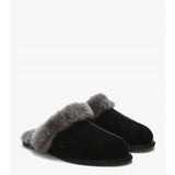 Scuffette Black Grey Suede Shearling Slippers - Endless - UAE Rental and Resale for Women's Fashion