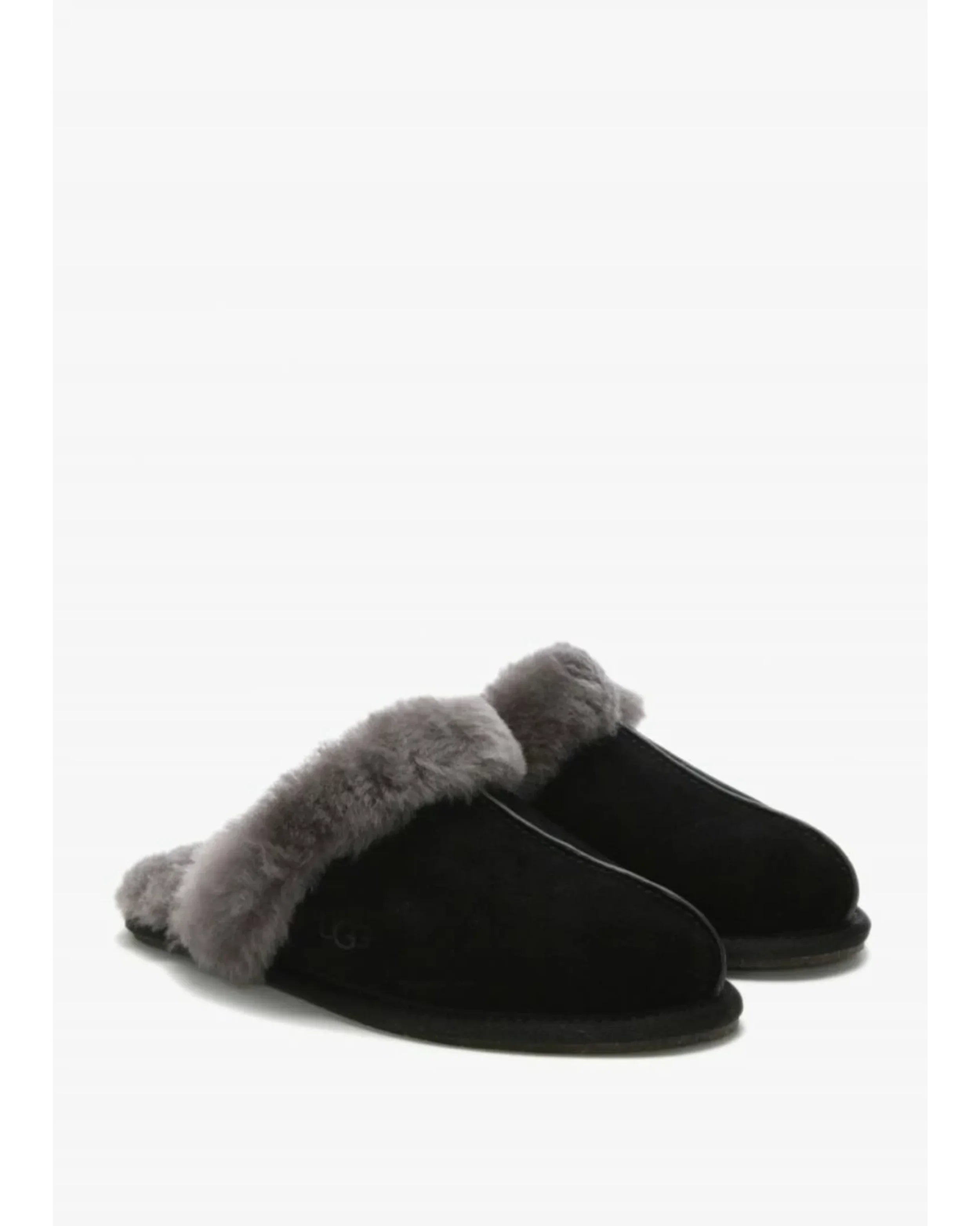 Scuffette Black Grey Suede Shearling Slippers - Endless - UAE Rental and Resale for Women's Fashion
