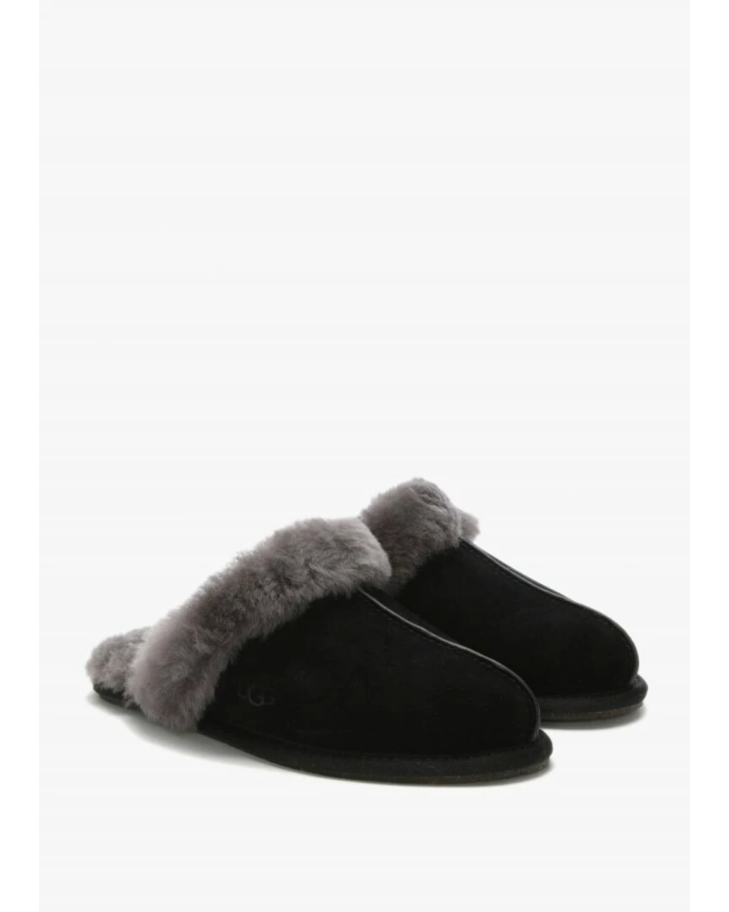 Scuffette Black Grey Suede Shearling Slippers - Endless - UAE Rental and Resale for Women's Fashion