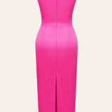 Midi Dress with A Square Neckline