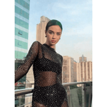 See Trough Rhinestone Jumpsuit - Endless - UAE Rental and Resale for Women's Fashion