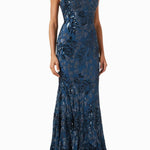 Sequin Embellished One Shoulder Gown in Lace - Endless - UAE Rental and Resale for Women's Fashion