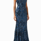 Sequin Embellished One Shoulder Gown in Lace - Endless - UAE Rental and Resale for Women's Fashion