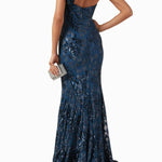 Sequin Embellished One Shoulder Gown in Lace - Endless - UAE Rental and Resale for Women's Fashion