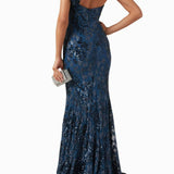 Sequin Embellished One Shoulder Gown in Lace - Endless - UAE Rental and Resale for Women's Fashion