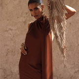 Serafia Cocoa Dress - Endless - UAE Rental and Resale for Women's Fashion