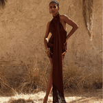 Serafia Cocoa Dress - Endless - UAE Rental and Resale for Women's Fashion
