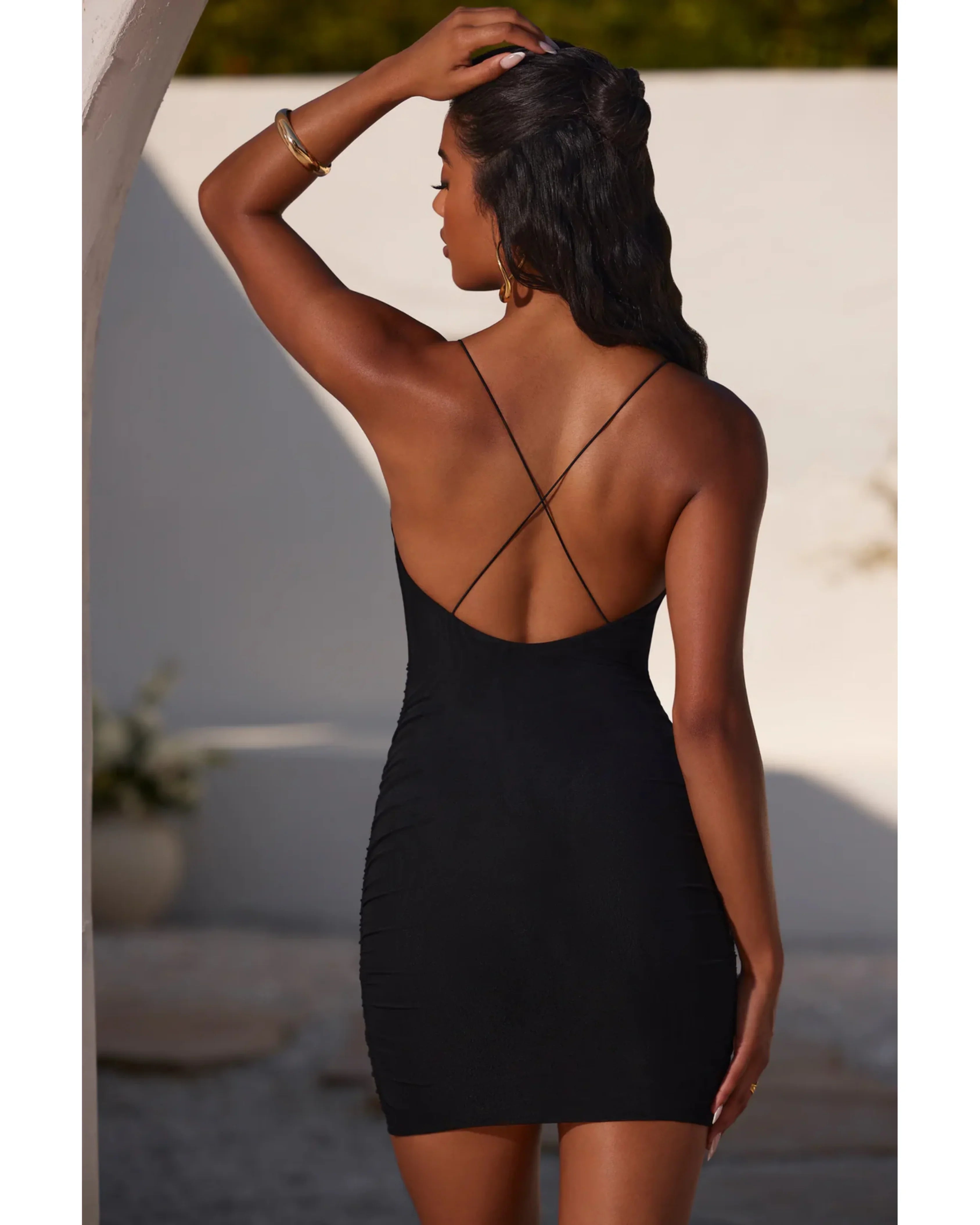 Sereia Ruched Cowl Neck Bodycon Mini Dress - Endless - UAE Rental and Resale for Women's Fashion