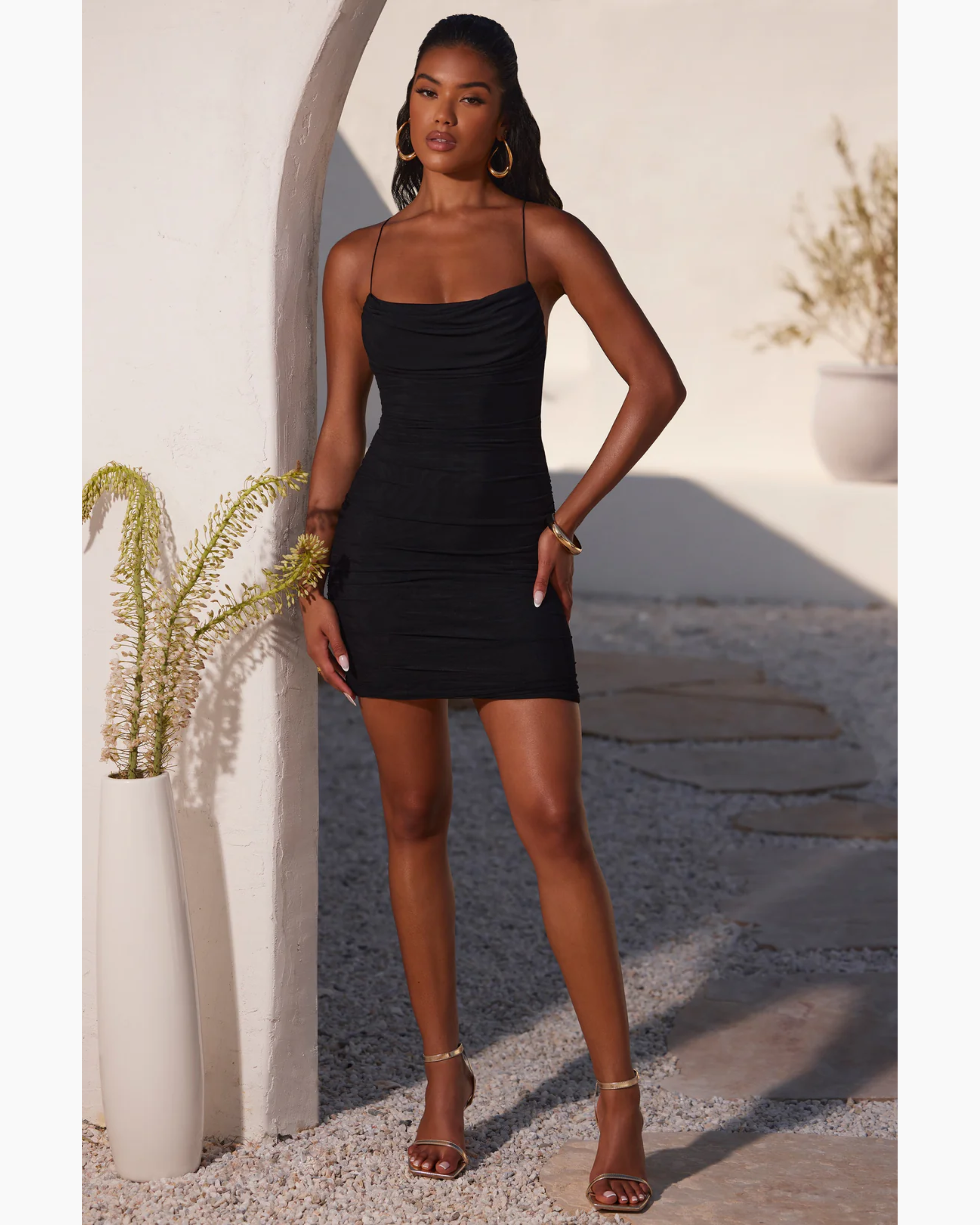 Sereia Ruched Cowl Neck Bodycon Mini Dress - Endless - UAE Rental and Resale for Women's Fashion