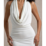 Serenella Plunge-Neck Draped Mini Dress - Endless - UAE Rental and Resale for Women's Fashion
