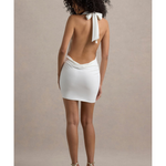 Serenella Plunge-Neck Draped Mini Dress - Endless - UAE Rental and Resale for Women's Fashion