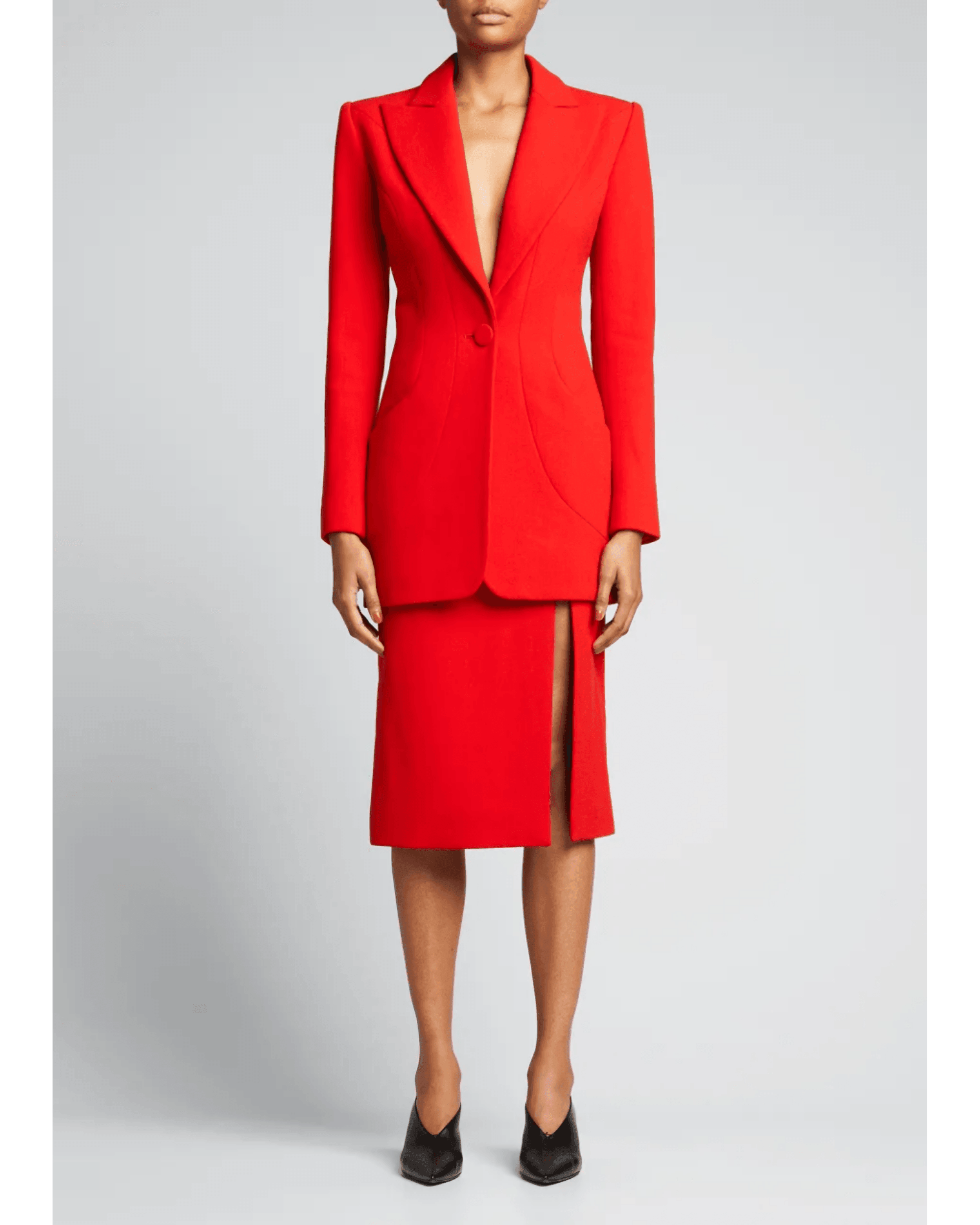 Sergio Hudson Sculptured Blazer Jacket In Crimson - Endless - UAE Rental and Resale for Women's Fashion