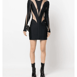 Sheer-Panel Mini Dress - Endless - UAE Rental and Resale for Women's Fashion