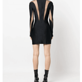 Sheer-Panel Mini Dress - Endless - UAE Rental and Resale for Women's Fashion
