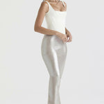 Shimmer Champagne Midi Skirt - Endless - UAE Rental and Resale for Women's Fashion