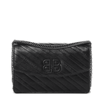 Shiny Goatskin Logo Embossed Monochrome BB Chain Wallet Black - Endless - UAE Rental and Resale for Women's Fashion