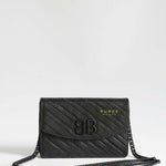 Shiny Goatskin Logo Embossed Monochrome BB Chain Wallet Black - Endless - UAE Rental and Resale for Women's Fashion