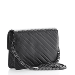Shiny Goatskin Logo Embossed Monochrome BB Chain Wallet Black - Endless - UAE Rental and Resale for Women's Fashion