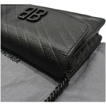 Shiny Goatskin Logo Embossed Monochrome BB Chain Wallet Black - Endless - UAE Rental and Resale for Women's Fashion