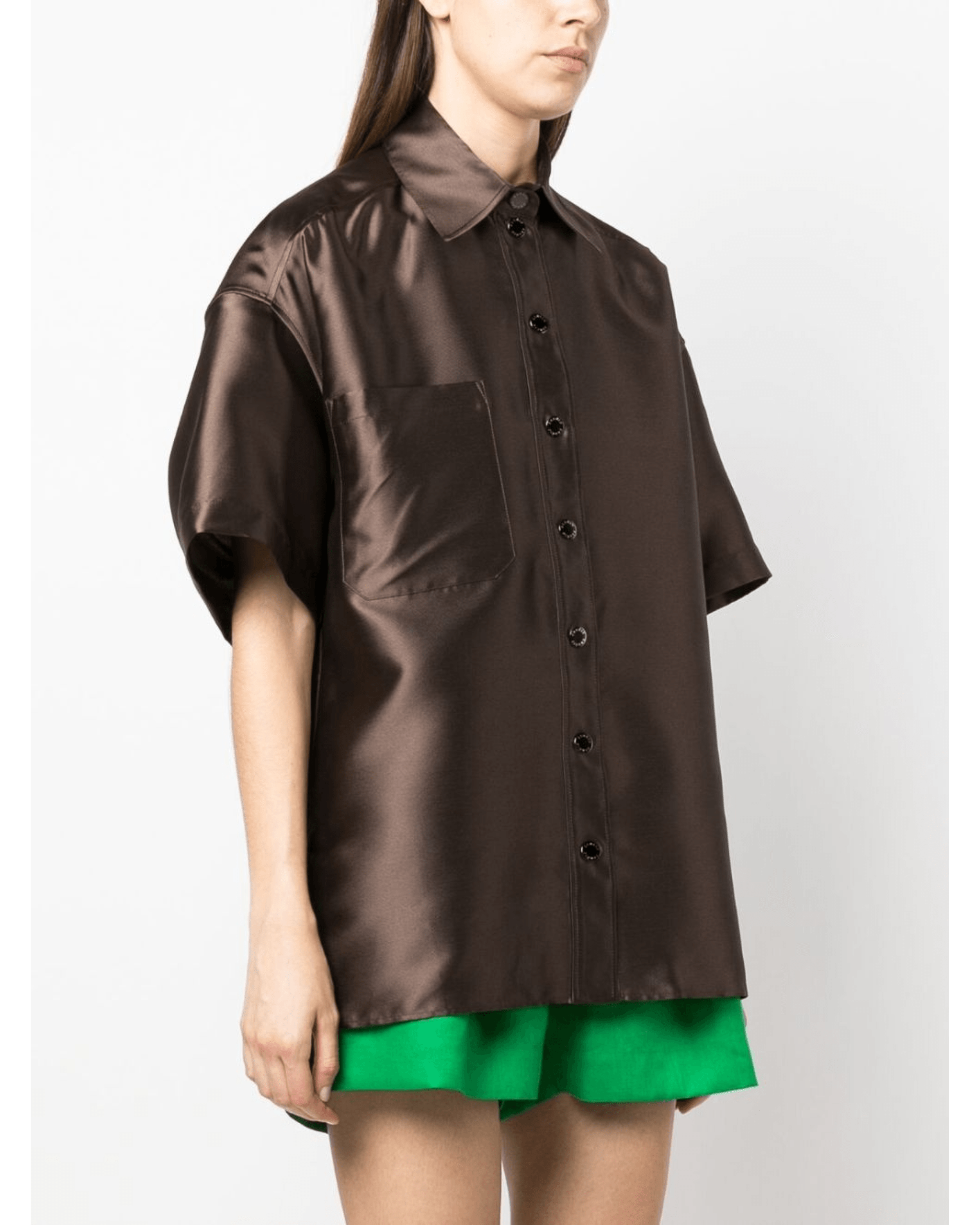 Short-sleeved Satin Shirt - Endless - UAE Rental and Resale for Women's Fashion