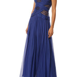 Silk Maxi Dress with Decorative Trim - Endless - UAE Rental and Resale for Women's Fashion